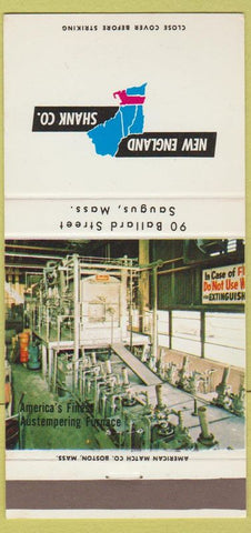 Matchbook Cover - New England Shank Saugus MA steel industry 30 Strike