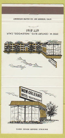Matchbook Cover - New Orleans Hotel Restaurant Inglewood CA 30 Strike