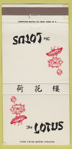 Matchbook Cover - The Lotus Chinese Restaurant  New York City 30 Strike