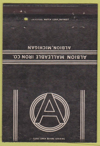 Matchbook Cover - Albion Malleable Iron MI 40 Strike