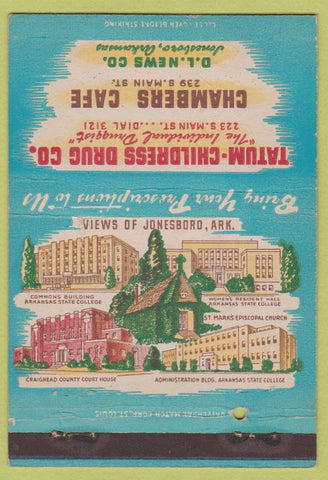 Matchbook Cover - Tatum Childress Drugs Jonesboro AR WEAR 40 Strike