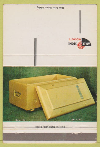 Matchbook Cover - Amer Stone Caskets 40 Strike