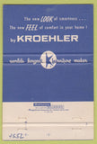 Matchbook Cover - Kroehler Furniture Ries South Bend IN 40 Strike