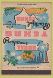 Matchbook Cover - Texas TX Tourism Sam Houston Alamo 40 Strike