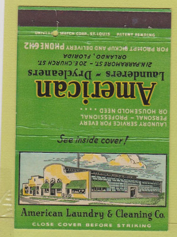 Matchbook Cover - American Laundry Dry Cleaning Orlando FL WEAR 40 Strike