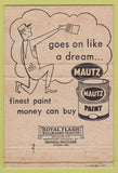 Matchbook Cover - Mautz Paint Eagle WI Brittingham Hixon 40 Strike