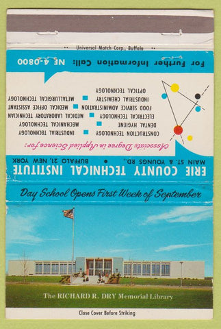 Matchbook Cover - Erie County Technical Institute Buffalo NY 40 Strike
