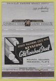 Matchbook Cover - Keystone Drawn Steel Spring City PA 40 Strike