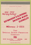 Matchbook Cover - Special Screw Products Bedford OH 40 Strike