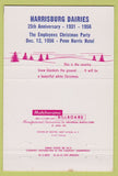 Matchbook Cover - Harrisburg Dairies 1956 Christmas PA 40 Strike