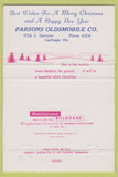 Matchbook Cover - Parsons Oldsmobile Carthage MO Christmas 40 Strike