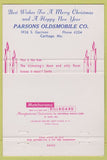 Matchbook Cover - Parsons Oldsmobile Carthage MO Christmas 40 Strike