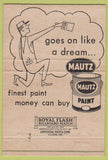 Matchbook Cover - Mautz Paint Eagle WI Brittingham Hixon 40 Strike