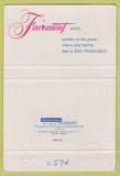 Matchbook Cover - Fairmont Hotel San Francisco CA WEAR girlie 40 Strike