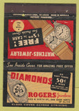 Matchbook Cover - Rogers Jewelers St Louis MO Diamond Rings 40 Strike