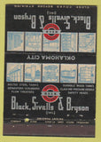 Matchbook Cover - Black Sivalls Bryson Steel Tanks Oklahoma City OK 40 Strike