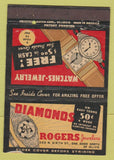 Matchbook Cover - Rogers Jewelers St Louis MO Diamond Rings 40 Strike