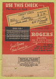 Matchbook Cover - Rogers Jewelers St Louis MO Diamond Rings 40 Strike