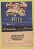 Matchbook Cover - Eljer Plumbing Fixtures 40 Strike