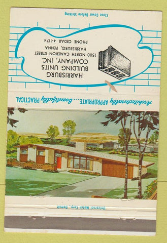 Matchbook Cover - Harrisburg Building Units PA concrete blocks 40 Strike