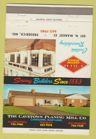 Matchbook Cover - Cavco Custom Homes Frederick MD 40 Strike