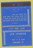 Matchbook Cover - Sam Spurrier Harrisburg PA ADVANCE vending coin 40 Strike