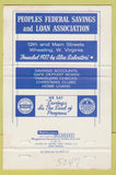 Matchbook Cover - Peoples Federal Savings Loan Wheeling WV WORN 40 Strike
