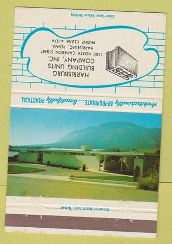 Matchbook Cover - Harrisburg Building Units PA concrete blocks #2 40 Strike