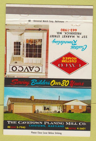 Matchbook Cover - Cavco Custom Homes Frederick MD 40 Strike