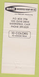 Matchbook Cover - Bakersfield Ready Mix Concrete CA 30 Strike