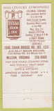 Matchbook Cover - Evans Farm Inn McLean VA 30 Strike