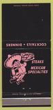 Matchbook Cover - El Borracho Mexican Restaurant Reno NV 30 Strike