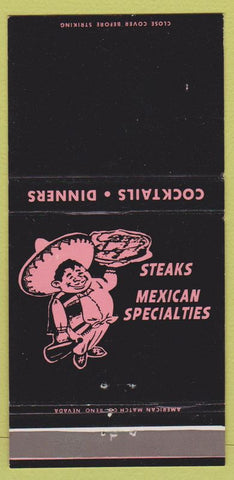 Matchbook Cover - El Borracho Mexican Restaurant Reno NV 30 Strike