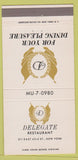 Matchbook Cover - Delegate Restaurant New York City 30 Strike