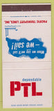 Matchbook Cover - Pacific Transport Lines shipping freight Hong Kong 30 Strike