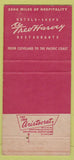 Matchbook Cover - Fred Harvey Cowboy Scene red 30 Strike