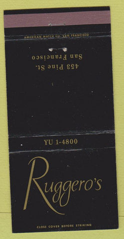 Matchbook Cover - Ruggero's San Francisco CA WEAR 30 Strike