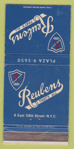 Matchbook Cover - Reubens New York City 30 Strike