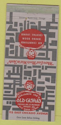 Matchbook Cover - Benjamin Joe's Old Cathay Chicago IL Girlie Chinese 30 Strike