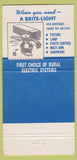 Matchbook Cover - Statewide Rural Electric COOP Transformers 30 Strike