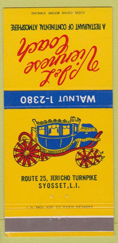 Matchbook Cover - J&L Viennese Coach Syosset LI NY 30 Strike