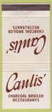 Matchbook Cover - Canlis' Charcoal San Francisco Honolulu Seattle 30 Strike