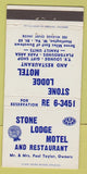 Matchbook Cover - Stone Lodge Motel Restaurant Huntington WV 30 Strike