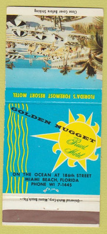 Matchbook Cover - Golden Nugget Resort Motel Miami Beach FL 30 Strike