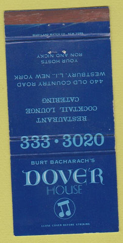 Matchbook Cover - Dover House Burt Bacharach's Westbury LI NY WEAR 30 Strike
