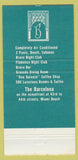 Matchbook Cover - Barcelona Hotel Miami Beach FL CREASE 30 Strike