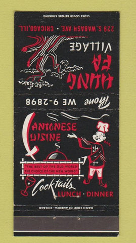 Matchbook Cover - Hung Fa Village Chicago IL 30 Strike