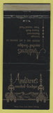 Matchbook Cover - Andirons Motel Lodge Mount Snow VT 30 Strike