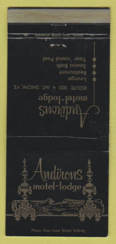 Matchbook Cover - Andirons Motel Lodge Mount Snow VT 30 Strike