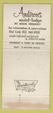 Matchbook Cover - Andirons Motel Lodge Mount Snow VT 30 Strike